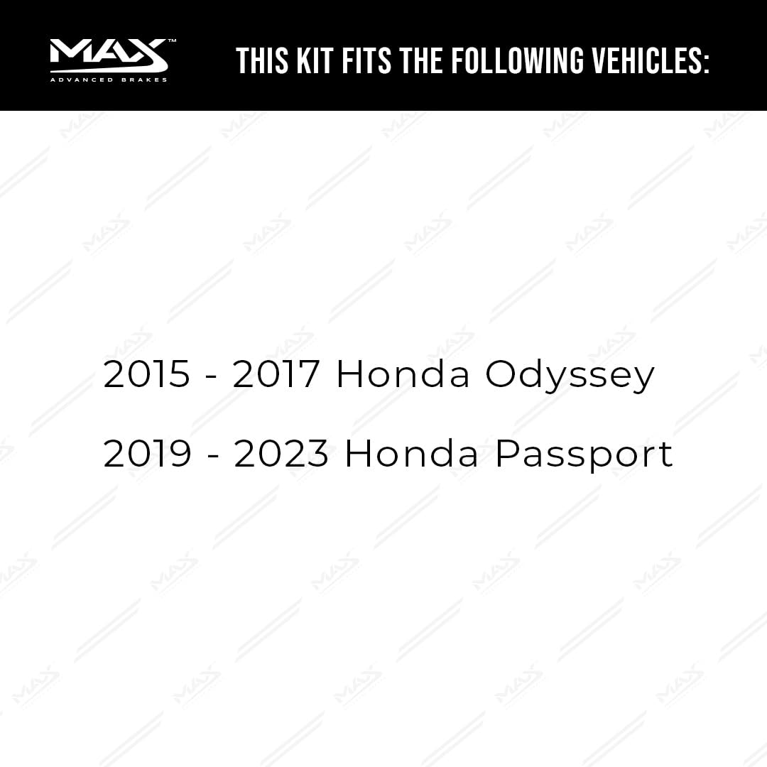 Max Advanced Brakes Front Brake Kit Compatible With 2015 2016 2017 Honda Odyssey 2019 2020 2021 2022 2023 Passport Replacement P