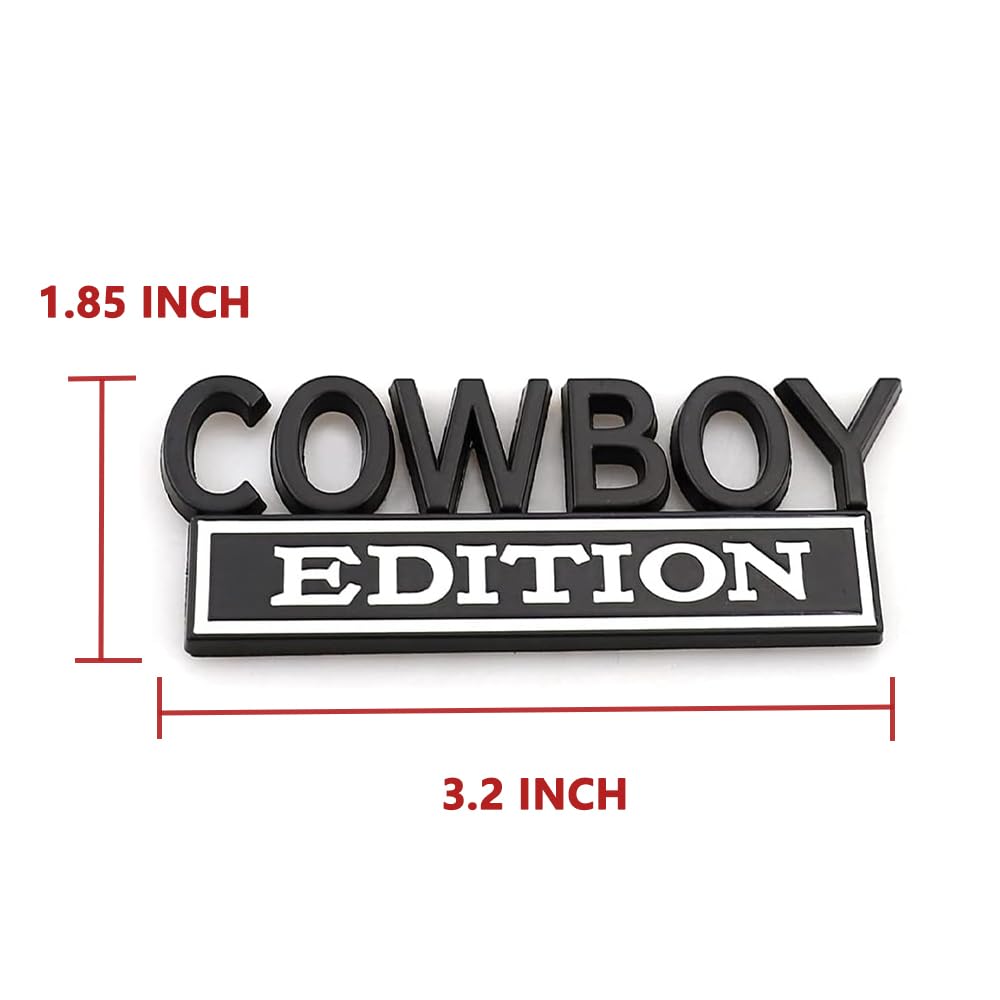 Carrun 2 Pcs Cowboy Edition Emblem Car Side Rear Front Trunk Door Fender Bumper Metal Badge 3D Sticker Fit For F-150 F250 F350 S