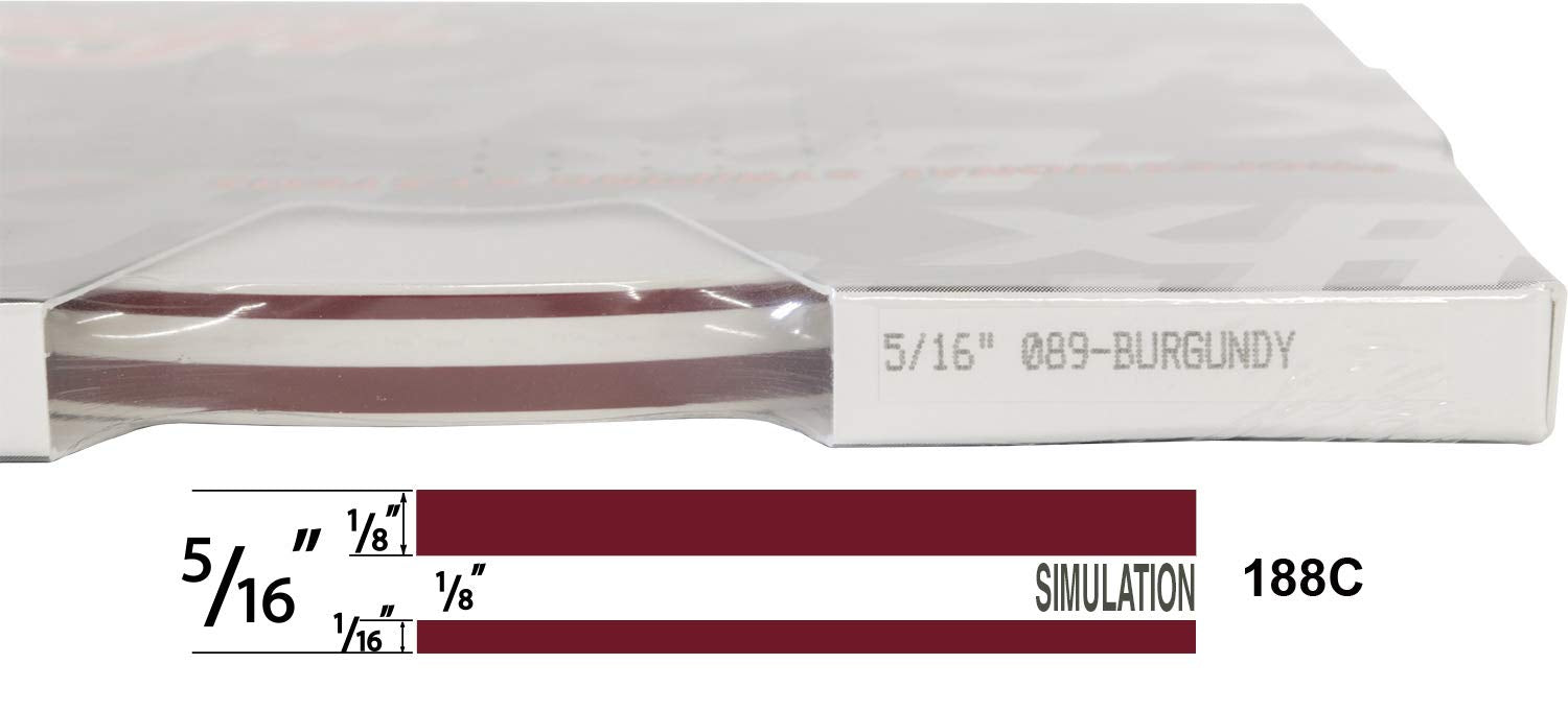 Universal TFX 0005089 - Auto Customizing Dual Pinstripe - 5/16&quot; x 150' (1/8” Stripe, 1/8&quot; Gap, Then 1/16” Stripe) - 089-Burgundy