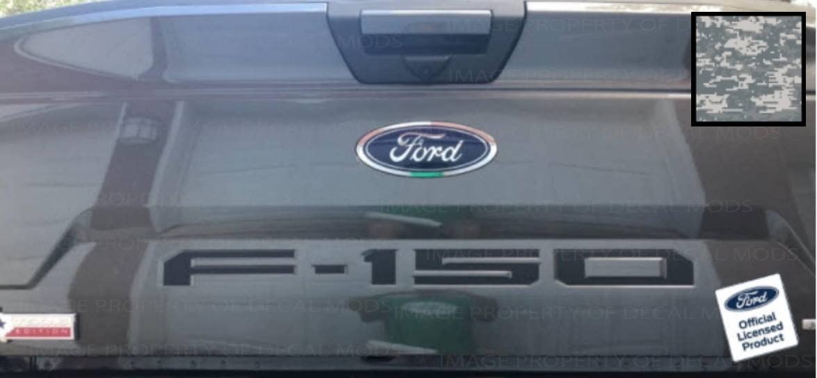 Decal Mods Tailgate Insert Decals Letters Inlays Indent Stickers (Thin) For Ford F150 (2018-2020) (Digital Camo Acu Genuine) - F