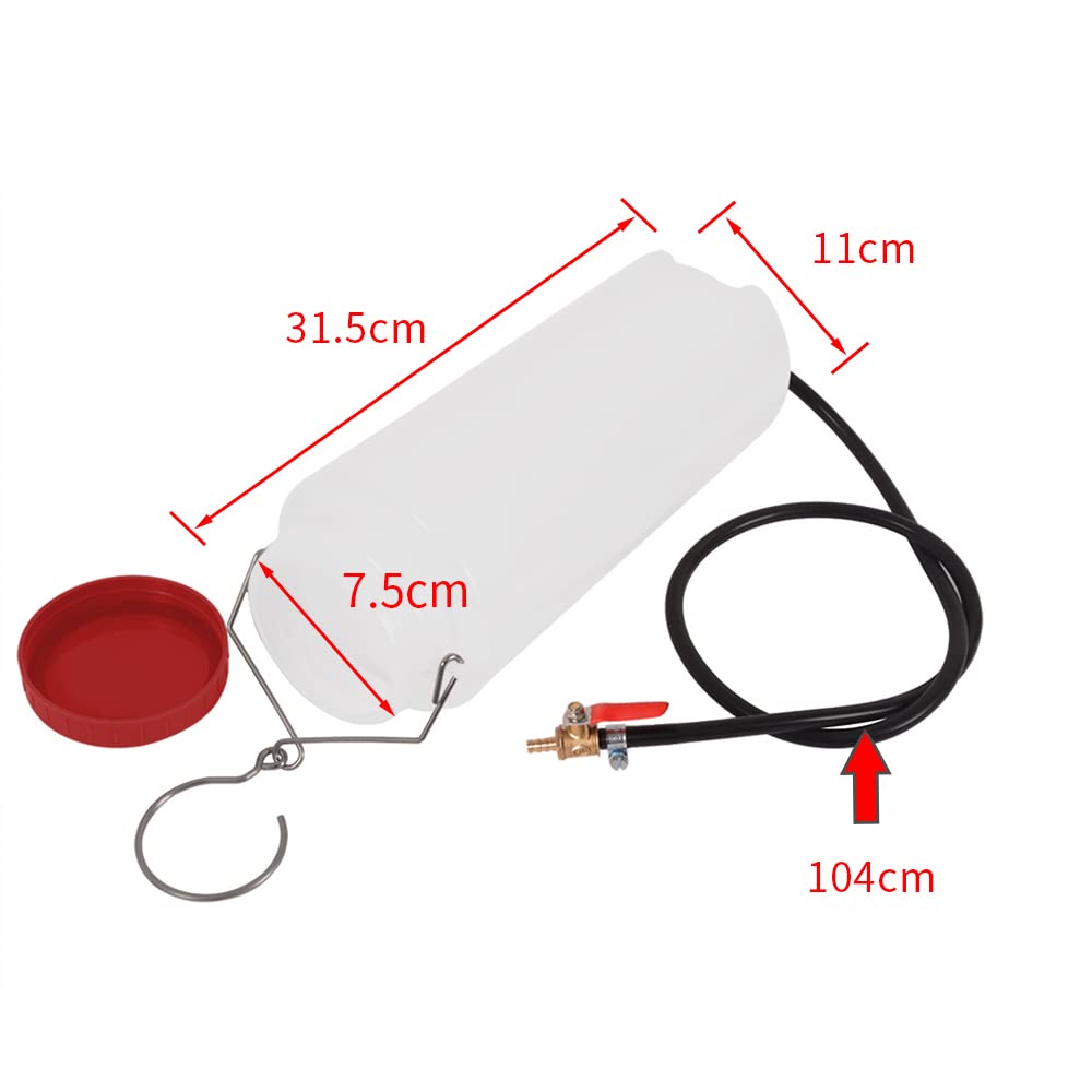 MOTO4U Auxiliary Gas Fuel Tank Universal Motorcycle Gas Tank Repair Tool Kit Gas Container Auxiliary Fuel Tank 2L with Fuel Hose