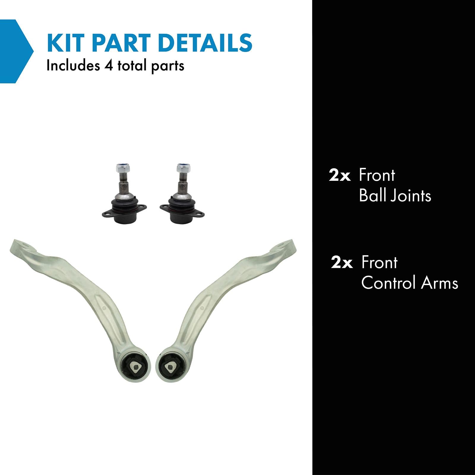 TRQ Front Lower Control Arm with Ball Joint Set Compatible with 2006-2007 BMW 525xi 2009-2010 528i xDrive 2008 528xi 530xi 535i