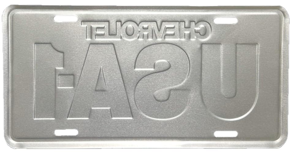 Hangtime 104 Chevrolet Usa-1 Embossed Metal Auto Tag 6 X 12