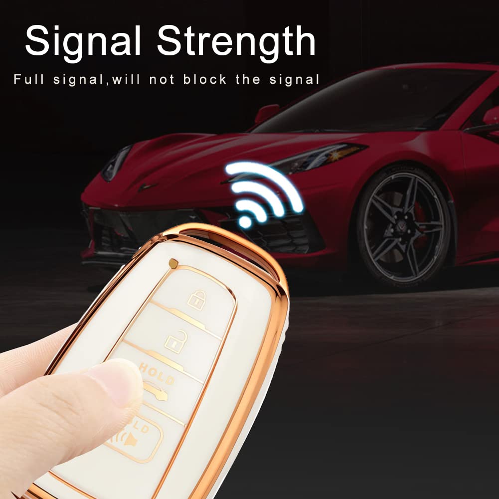 Cacacar For Toyota Camry Rav4 Key Fob Cover With Keychain,For Highlander Avalon Gt86 Key Fob Case Premium Soft Tpu 360 Degree Pr