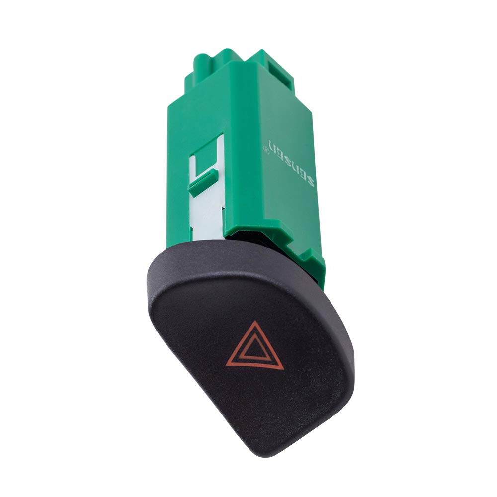 Brock Replacement Hazard Warning Switch Emergency Light Flasher, Push Button Actuator, Automatic Operation, Green, Compatible With 2000-2005 Impala 10359031