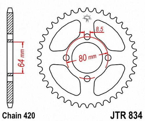 Jt Sprockets Jtr834.35 35T Steel Rear Sprocket , Black