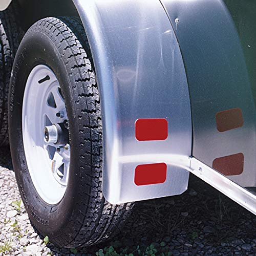All Star Truck Parts] Amber/Red 2X3 Rectangle High Visibility Reflective Stick-On Prism Reflector Dot-Sae Strong Weatherproof Trailer Camper Rv Flatbed Fender Property Boat Marine Sign (Red, Qty 4)