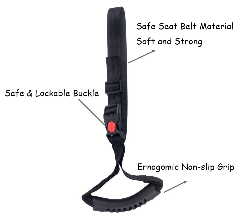 Kakkoii Car Handle Assist Holder, 5 In 1 Vehicle Support Handles, Seatbelt Cutter, Window Breaker, Car Emergency Tool With Led Flashlight For Elderly, Disabled