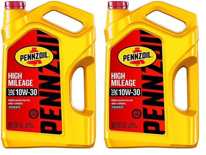 Pennzoil High Mileage Conventional 10W-30 Motor Oil For Vehicles Over 75K Miles (5-Quart, Single-Pack) (Pack Of 2)
