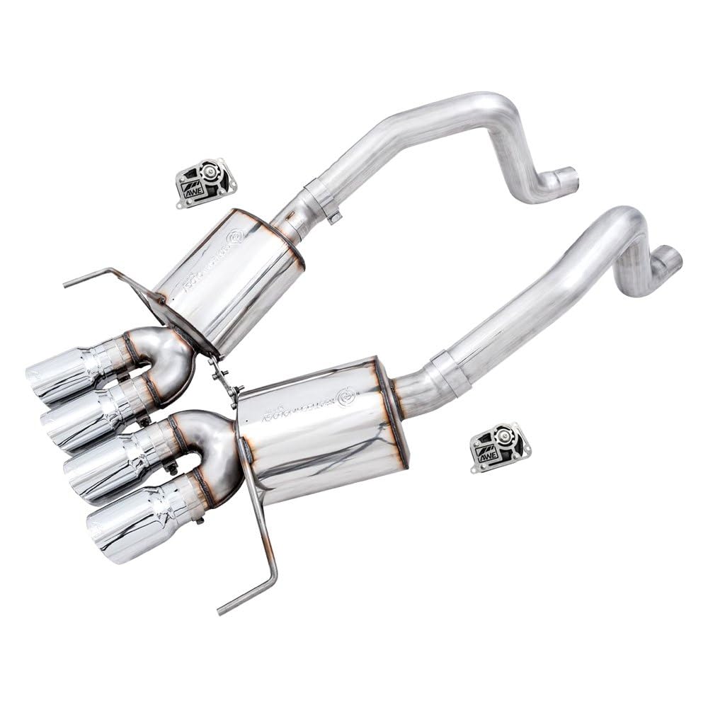 Awe Tuning 14-19 Chevy Corvette C7 Z06/Zr1 (W/O Afm) Touring Edition Axle-Back Exhaust W/Chrome Tips - 3015-42133