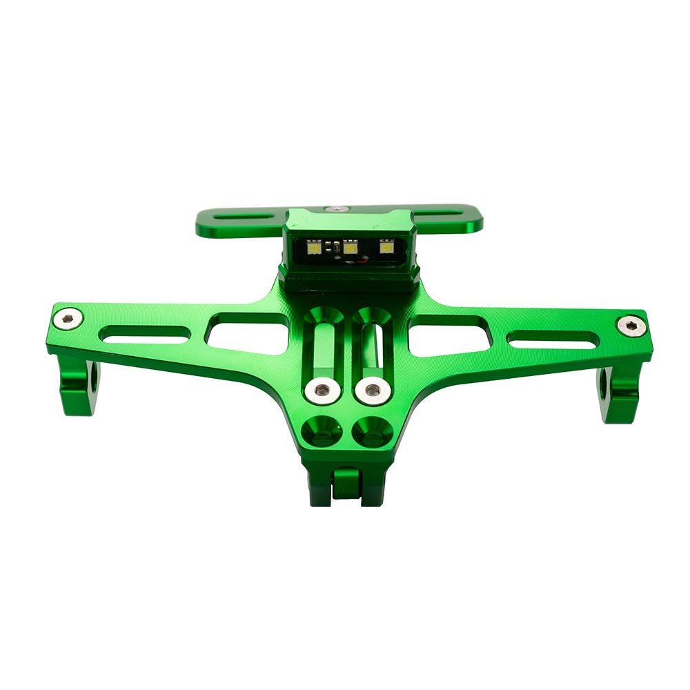 TESWNE Universal Motorcycle LED Light Rear License Plate Holder Adjustable Fender Eliminator Bracket for Yamaha for Kawasaki for