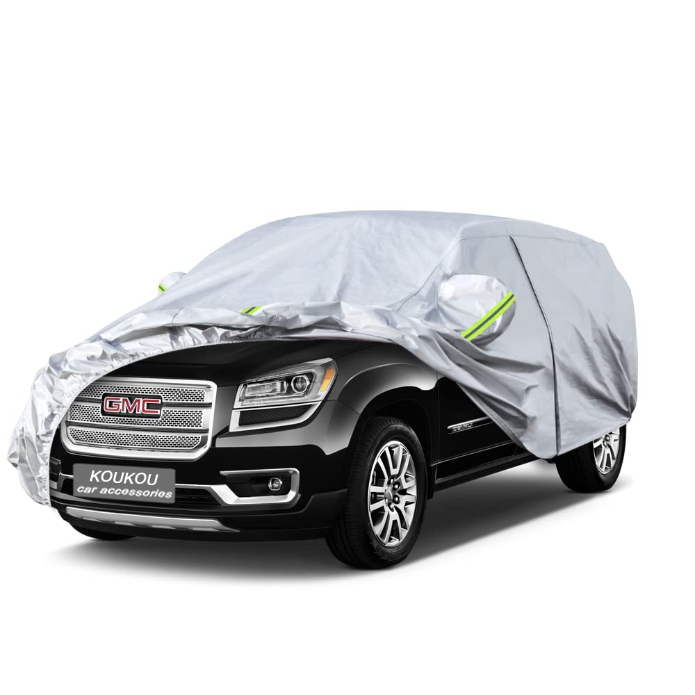 Koukou 6 Layers Car Cover Custom Fit Gmc Acadia From 2007 To 2025, Waterproof All Weather For Automobiles, Sun Rain Dust Snow Pr