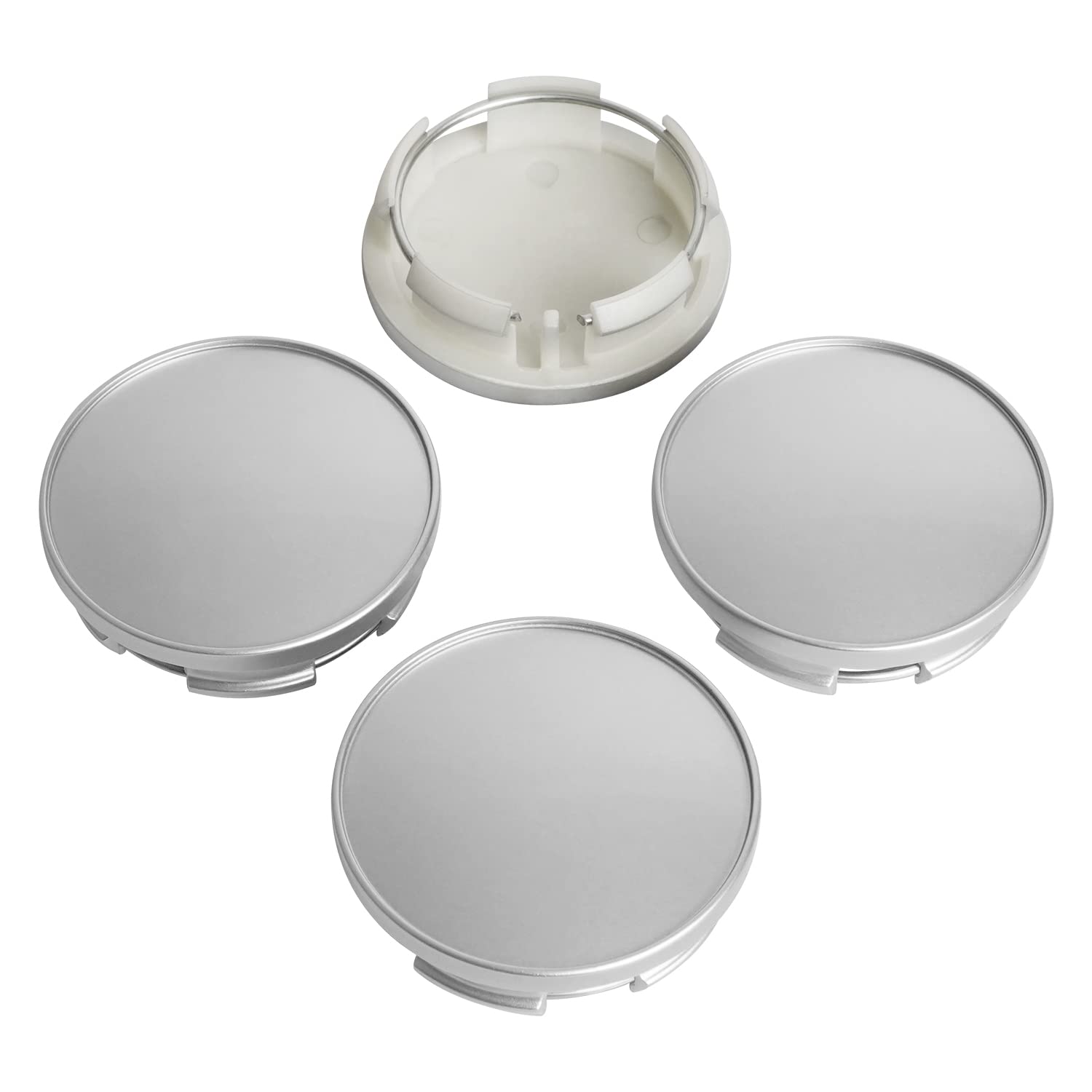 Kitspro 2.5Inch 63Mm Wheel Center Caps For Dodge Ram 1500 Rim Hub Caps 6Kf18Trmaa, Pack Of 4 (Silver, Outer 63Mm, Inner 56Mm)