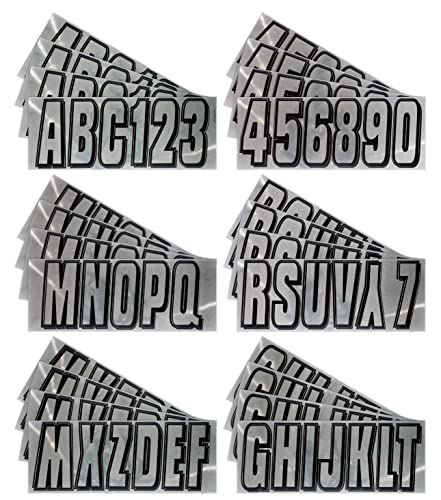 Hardline Products Series 320 Factory Matched 3-Inch Boat & Pwc Registration Number Kit, Chrome/Black - Chblk320