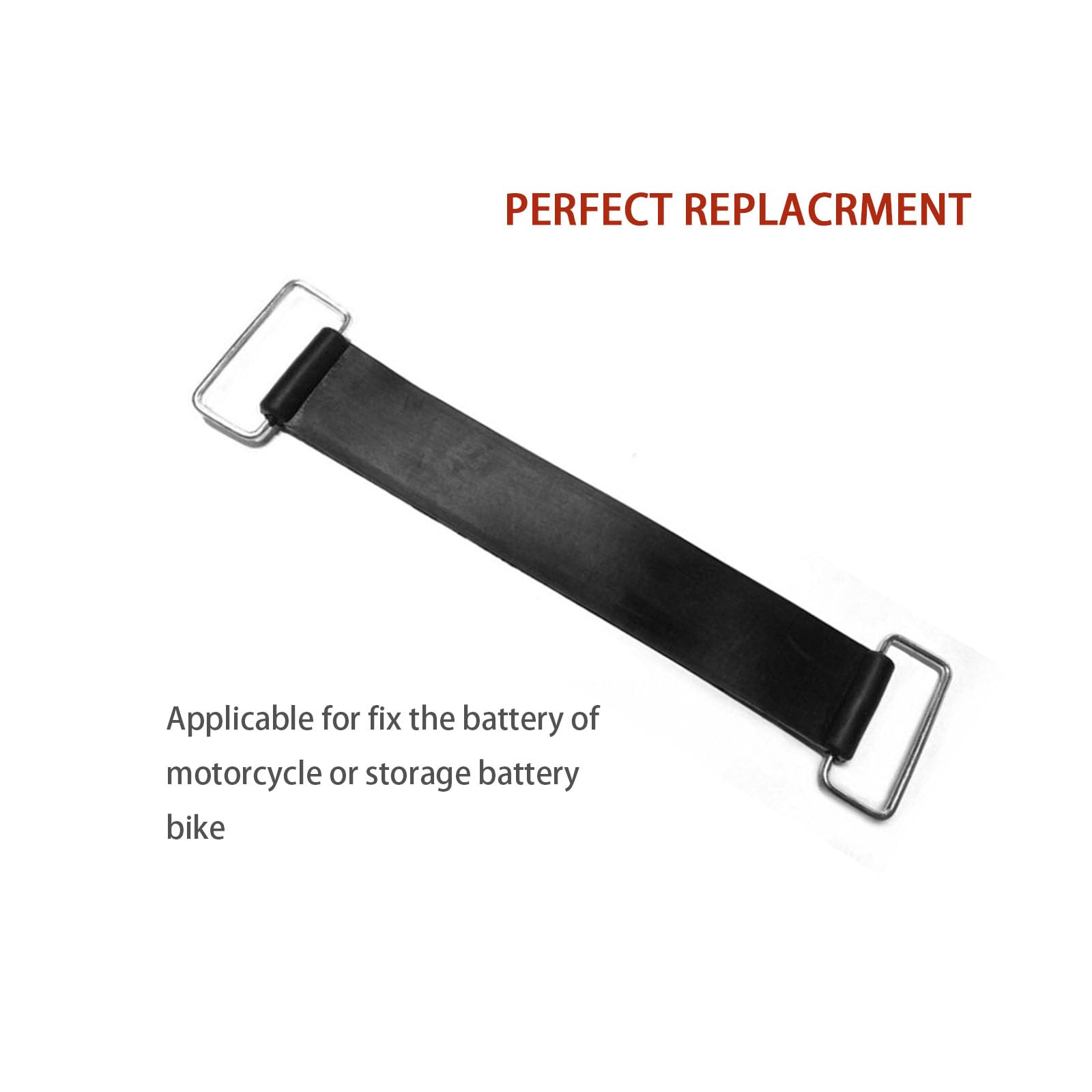 2Pcs Motorcycle Battery Rubber Band Strap,Battery Tie Down Strap,Battery Strap Replacement,Elastic Stretchable Fixed Holder,Stretchable Bandage Parts Elastic Black Scooter Accessories