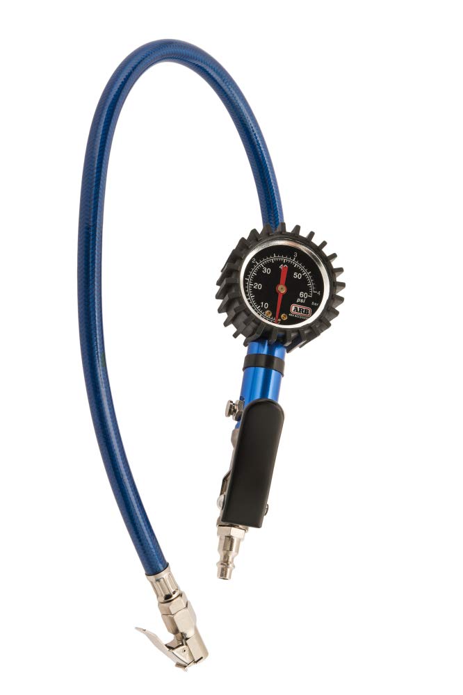 Arb Arb605A Tire Pressure Monitor Inflator And Deflator With Analog Gauge And Flexible Hose In Blue