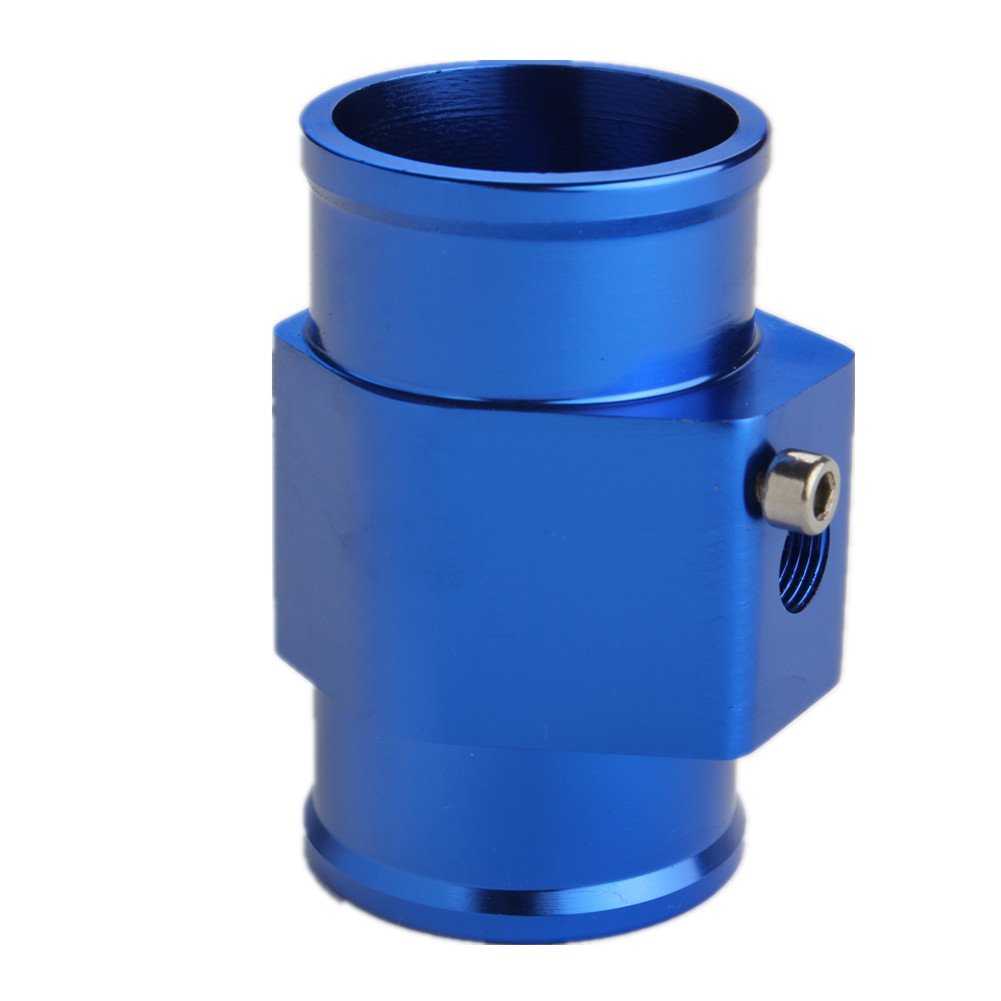 Dewhel Aluminum Blue Water Temp Meter Temperature Gauge Joint Pipe Radiator Sensor Adaptor Clamps 38Mm