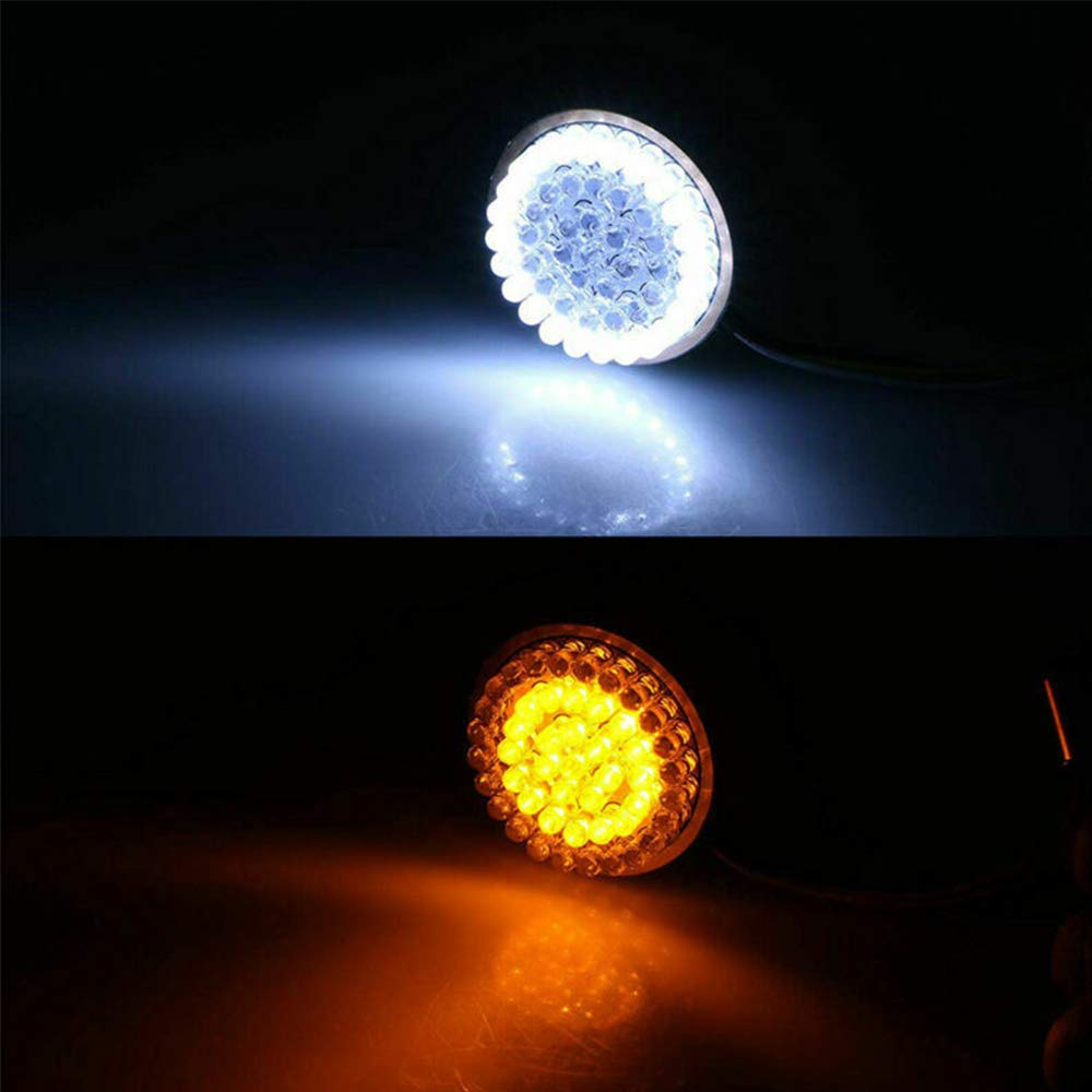 Motoparacc 1157 Front Rear Led Turn Signal, 2 Inch Bullet Double Contacts Motorcycle Brake Running Light For Harley Street Glide