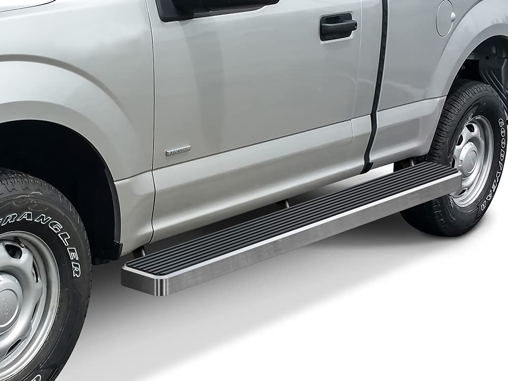 APS (Polished 304 Stainless Steel 6in Wheel to Wheel Running Boards Nerf Bars Compatible with Ford F150 2015-2025 Regular Cab 6.