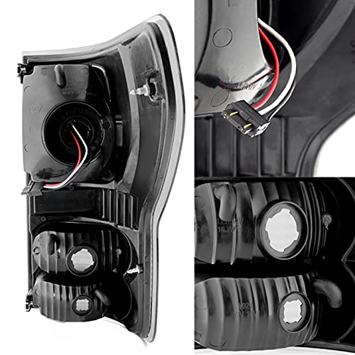 Akkon - For 07-13 Toyota Tundra Pickup Truck Black Bezel Rear Led Tail Lights Brake Lamps Replacement Pair