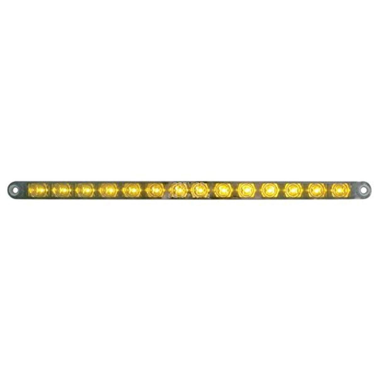 United Pacific 14 LED 12&quot; Auxiliary strip Light - Amber LED/Chrome Lens, 39644B