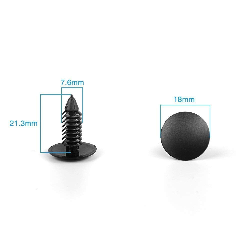 Manshu 200 Pcs Car Plastic Trim Boot Rivets Push Clip Fastener, 6.4Mm Hole Push Retainer Bumper Fender Shield Clips, Automotive