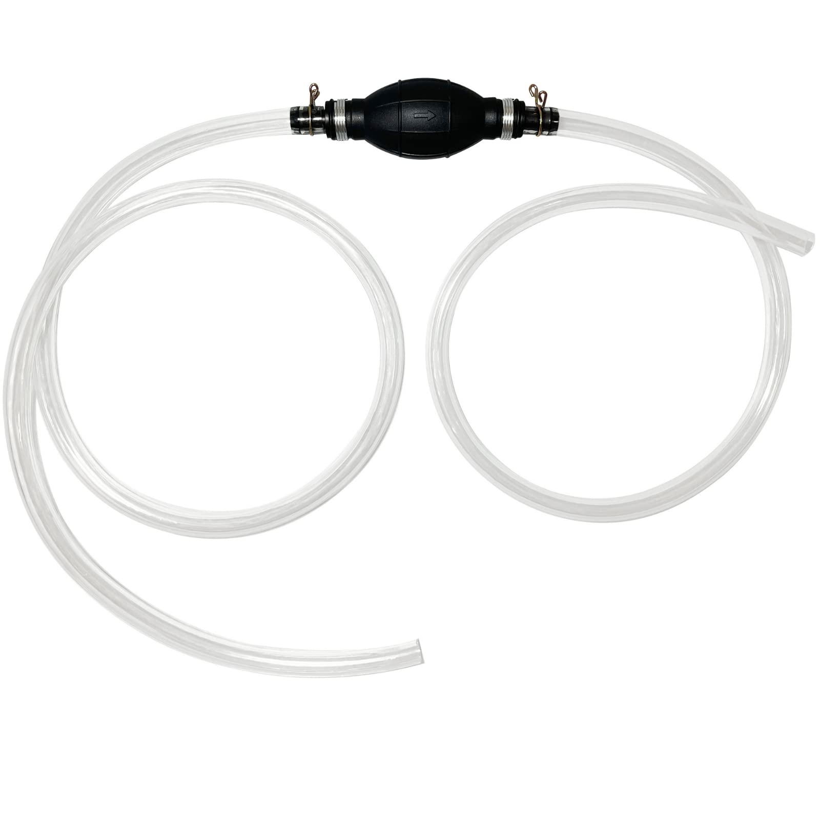 Brandon-Super Gasoline Siphon Hose, Fuel Transfer Siphon Pump For Gas, Oil, And Water, Manual Fuel Pump With 2 Pvc 15Mm Hoses An