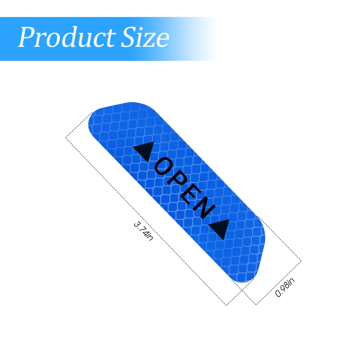 4Pcs Reflective Open Warning Stickers For Car Door, Night Visibility Auto Safety Prompt Decals, 3.6 Inch Anti-Collision Protecti