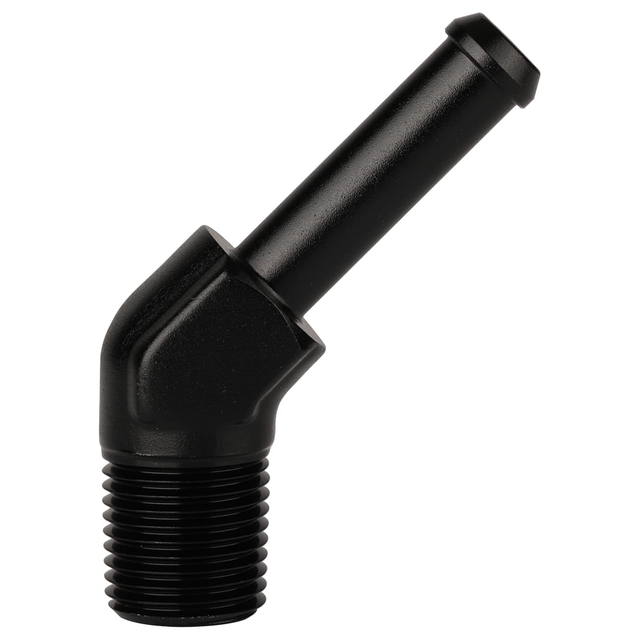 Podavelle 1/8 NPT Male to 1/4'' Hose Barb Fitting Adapter 45 Degree Elbow Aluminum Black