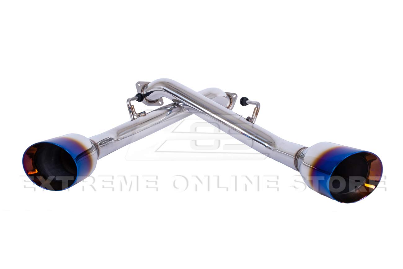 Replacement For 2014-Present Infiniti Q50 STAINLESS STEEL POLISHED SILVER Muffler Axle Back 4'' Double Wall Dual Burnt Tips Exha