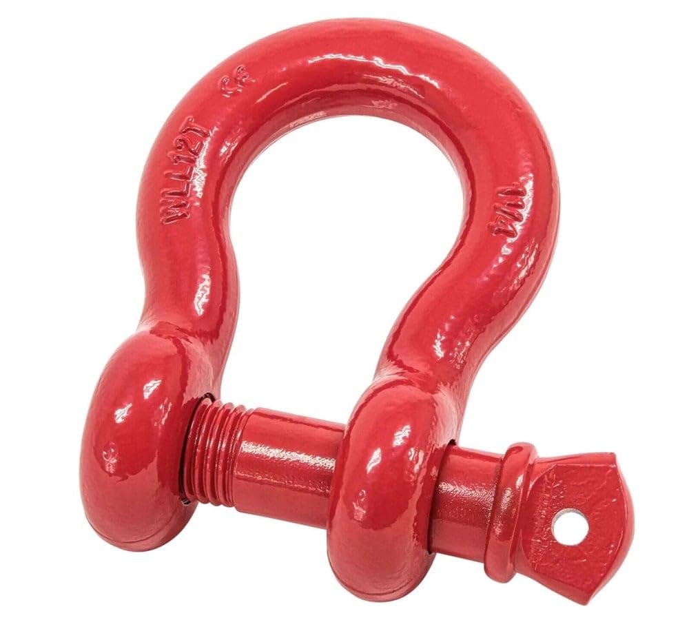 1-1/8 Anchor Shackle Forged Carbon Steel w/ Alloy Screw Pin Load Limit # 9.50 Tons (19,000 lbs) | Double Rust Protection Heavy D