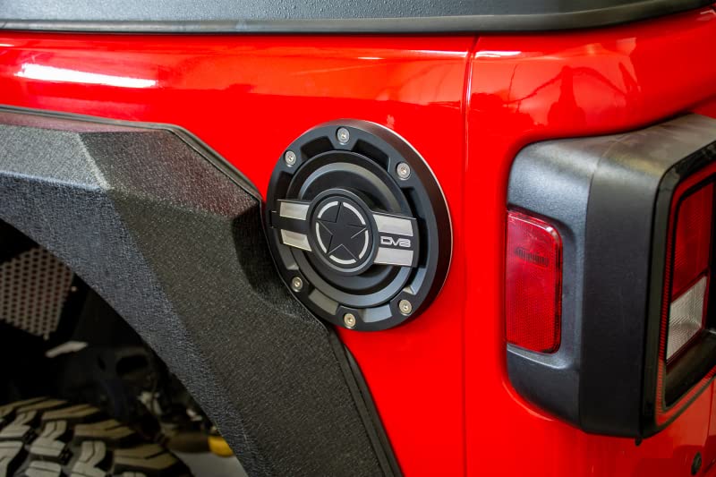Dv8 Offroad | D-Jl-190004-Mil | Fuel Door For 18-21 Wrangler Jl | Magnetic Closure | Aluminum Construction | Complete Replacemen