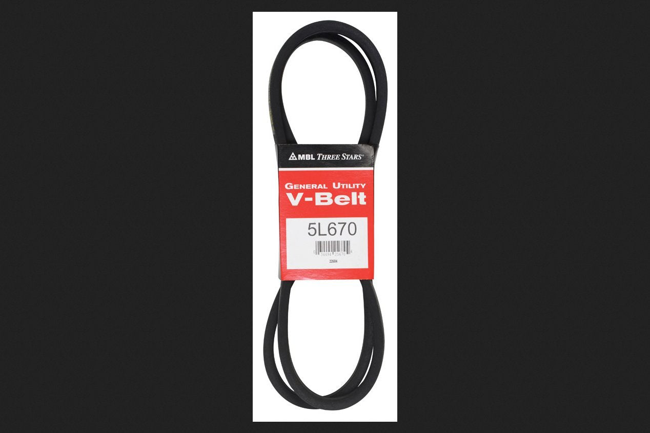 Mbl 5L670 (3670) Fractional Horsepower V-Belt, 5L Section, 2132 Width, 38 Height, 67 Length, Rubber