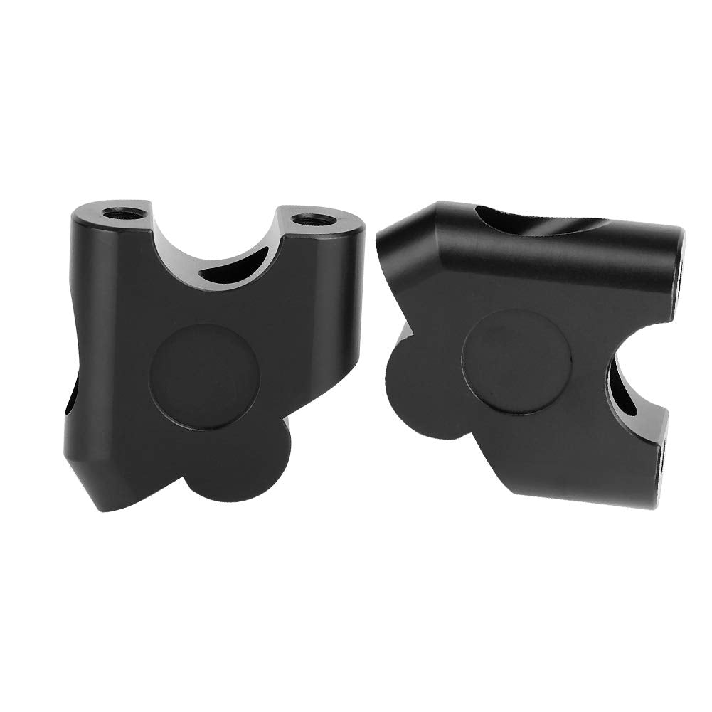 Qiilu Handlebar Riser,2Pcs 22Mm Universal Motorcycle Handle Bar Riser Handlebar Clamp Back Move Mount Adapter(Black)