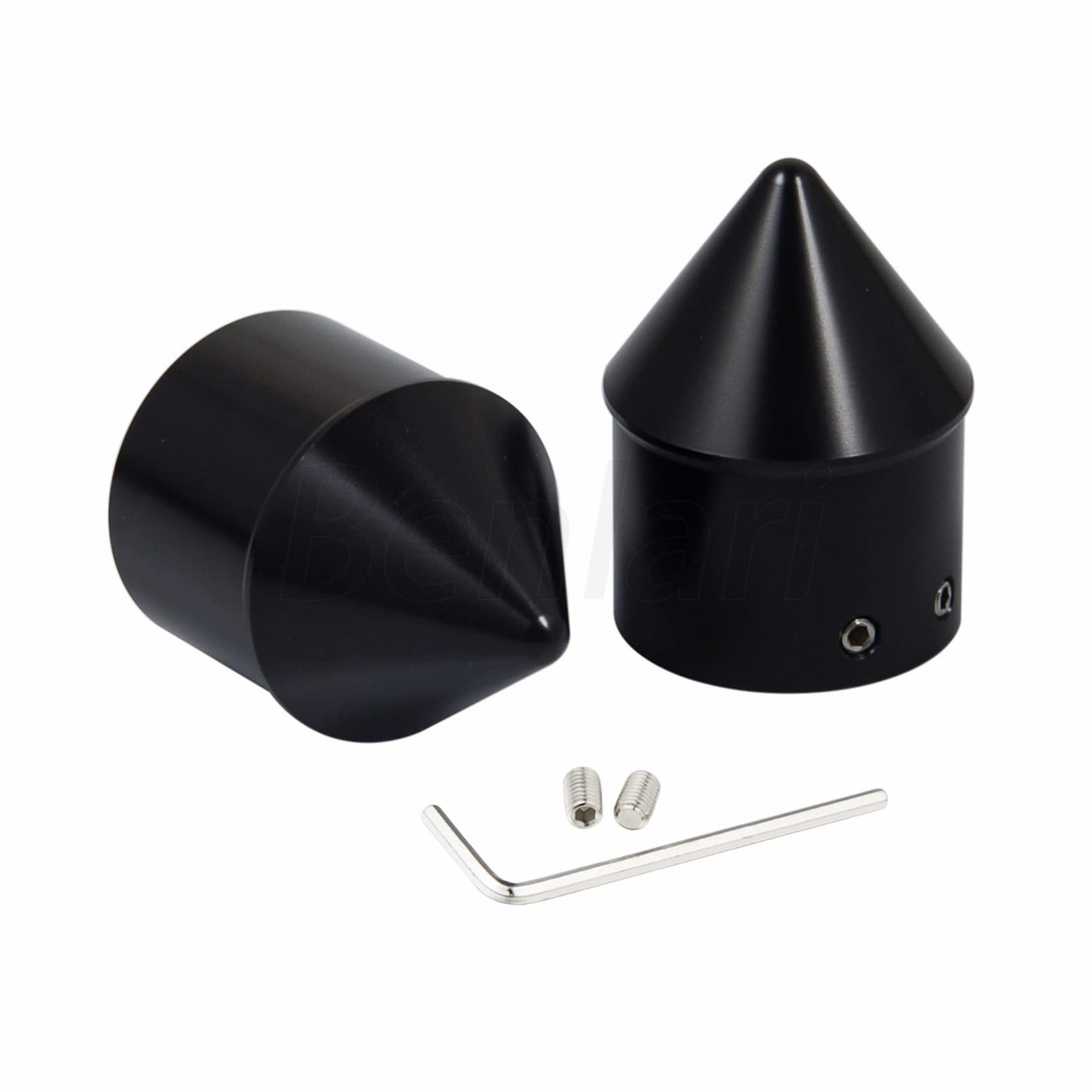Benlari Black Front Axle Nut Covers Fit For Harley, Cnc Axle Nut Caps Compatible With Harley Davidson Touring Sportster Trike Dyna Softail Street Glide Road King Iron 883 Fat Boy 2002-2024
