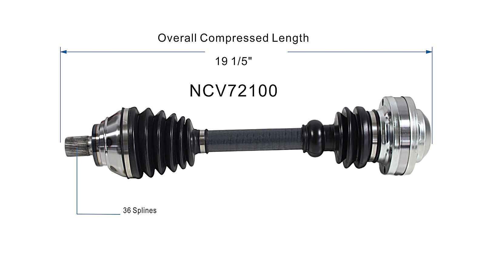 Gsp Ncv72100 Cv Axle Shaft Assembly - Left Front (Driver Side)