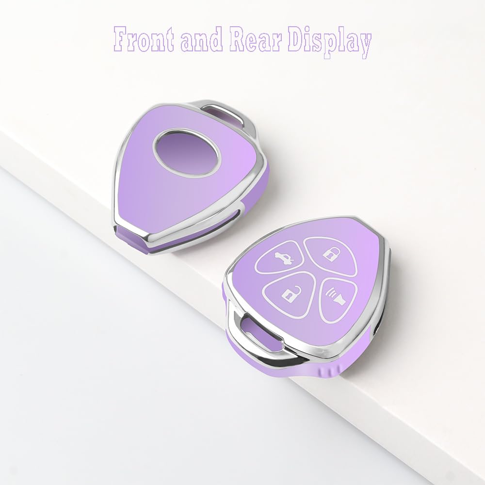 Qbuc For Toyota Key Fob Cover With Keychain,Car Key Case Fit For Toyota 2007-2011 Camry | 2008-2013 Avalon Corolla | 2009-2016 V