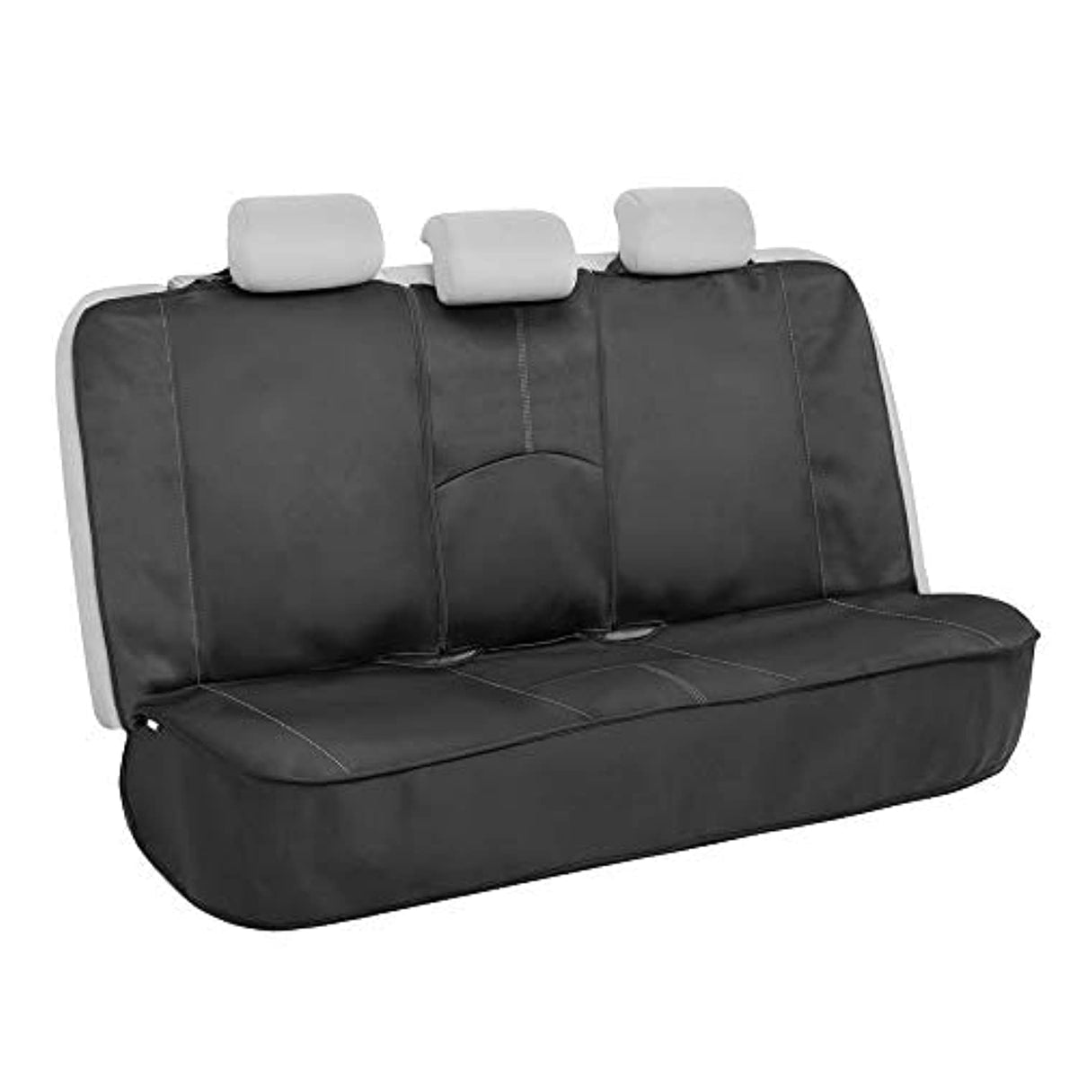 Motor Trend SpillGuard Neoprene Rear Seat Protector - Waterproof Bench Cover for Cars With Gray Stitching, Padding for Kids & Do