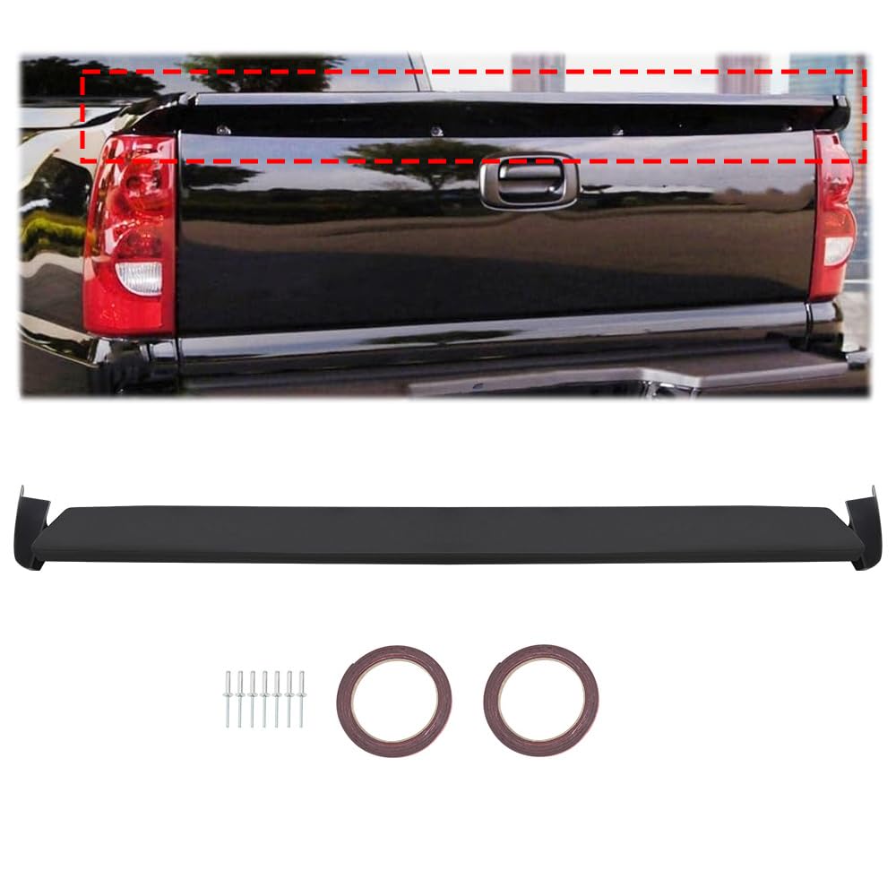 PIT66 Rear Tailgate Spoiler Tailgate Cap Spoiler Wing, Compatible with 1999-2006 Chevy Silverado 1500 Intimidator/GMC Sierra 150