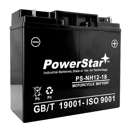 PowerStar YT19BL-BS Sealed Maintenance Free 12V 18Ah Battery Powersport Motorcycle Scooter