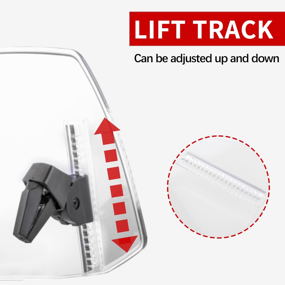 Motorcycle Windshield Extension Small Windshield Extender Adjustable Clip On Windscreen Spoiler Deflector Universal Fit (Clear)