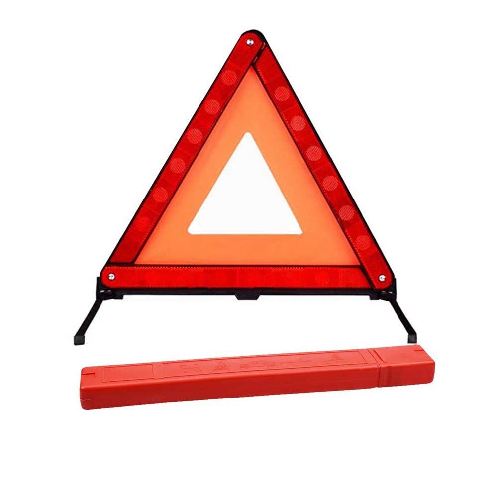 Beetoo Reflective Triple Triangle Car Warning Sign, Foldable Emergency Warning Triangles Breakdown Board, Safety Roadside Hazard
