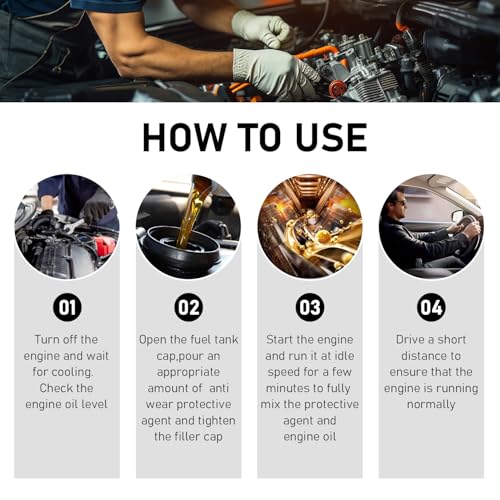 Mrryiio Anti-Wear Engine Treatment Oil Additive,Highly Effective Engine Anti-Wear Protectant,Car Engine Anti-Wear Protection Age