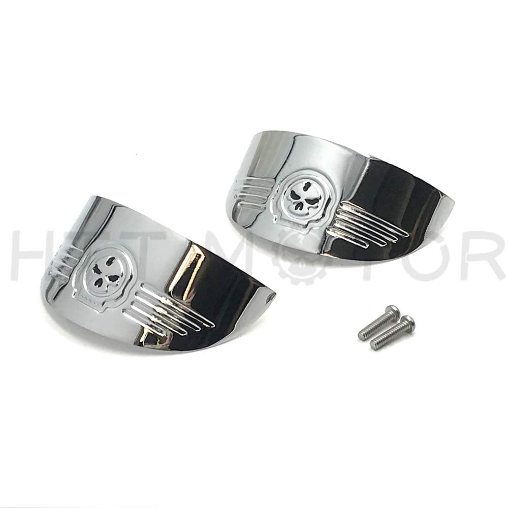Httmt Mt325-020A- Skull Turn Signal Visors Compatible With Harley 86-92 Fxrt/86-90 Flst/88-17 Flstc/94-17 Flhr