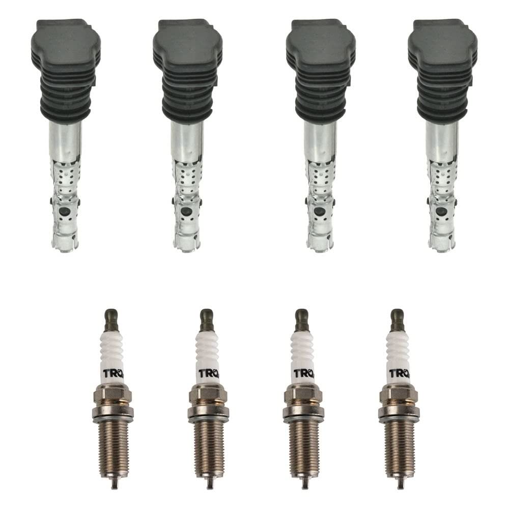 Trq Ignition Kit Ignition Coil Spark Plugs Compatible With 2001-2006 Audi A4 2001-2005 A4 Quattro Tt Tt Quattro Volkswagen Beetl