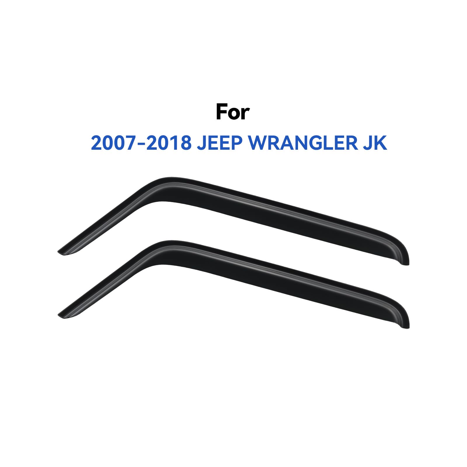 Window Visors Rain Guards For 2007-2018 Jeep Wrangler 2-Door, Out-Channel Window Vent Wind Deflectors Visors Shades For 07-18 Wr