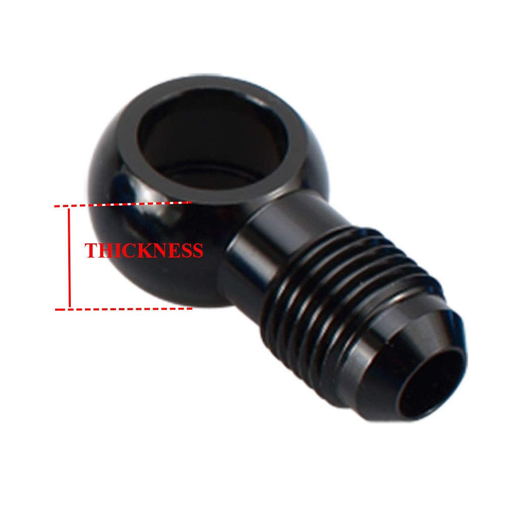 AC PERFORMANCE Black Aluminum Fuel Banjo fitting - M10 10.2mm ID Banjo hole to 3AN Male Flare Adapter, Designed for Bosch 044 Fu