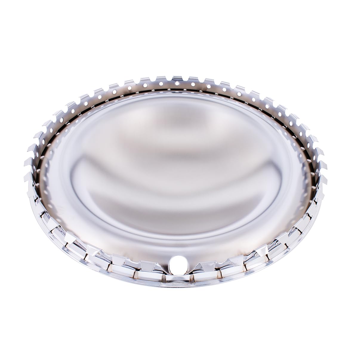 United Pacific Bhc01-15 Triple Chrome 15    Steel Baby Moon Hub Caps, Mirror Finish, Smooth Plain Face, Domed Hub Caps, Chrome W