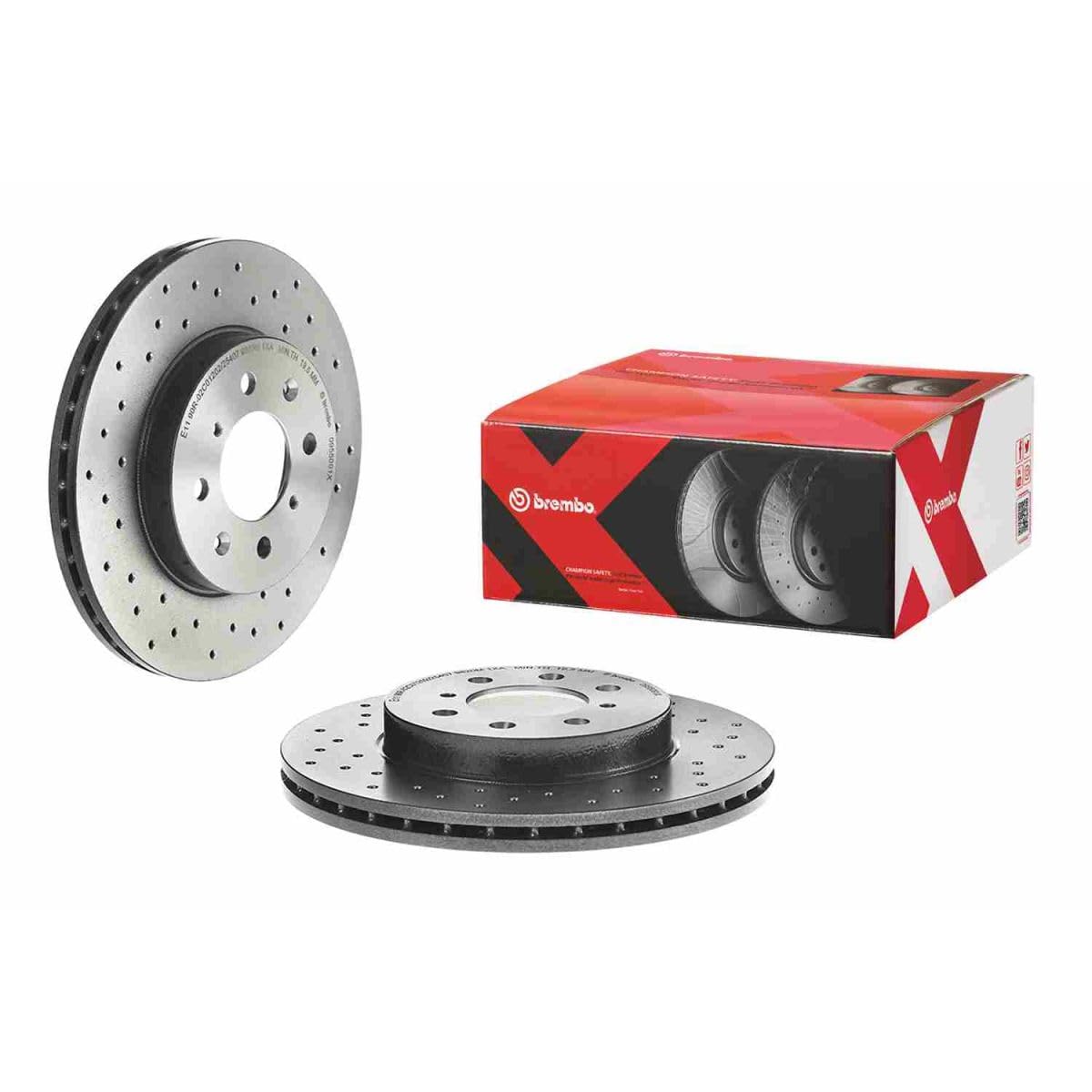 Brembo 09.5509.1X Xtra UV Coated vented drilled Front Brake Rotor EUROPESTAR/HONDA/HONDA (DONGFENG)/HONDA (GAC)/LOTUS/MG/ROVER O