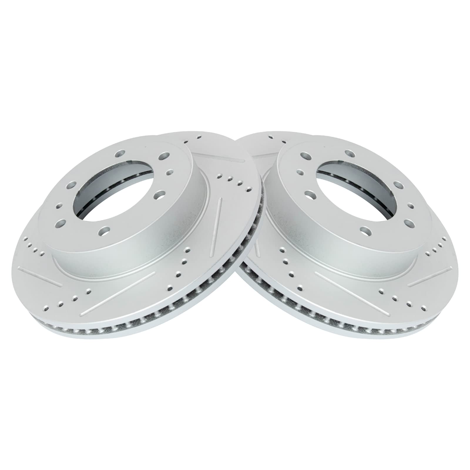 Trq Front Performance Brake Rotors Set Premium G-Coated Compatible With 2006-2010 Hummer H3 2009-2010 H3T